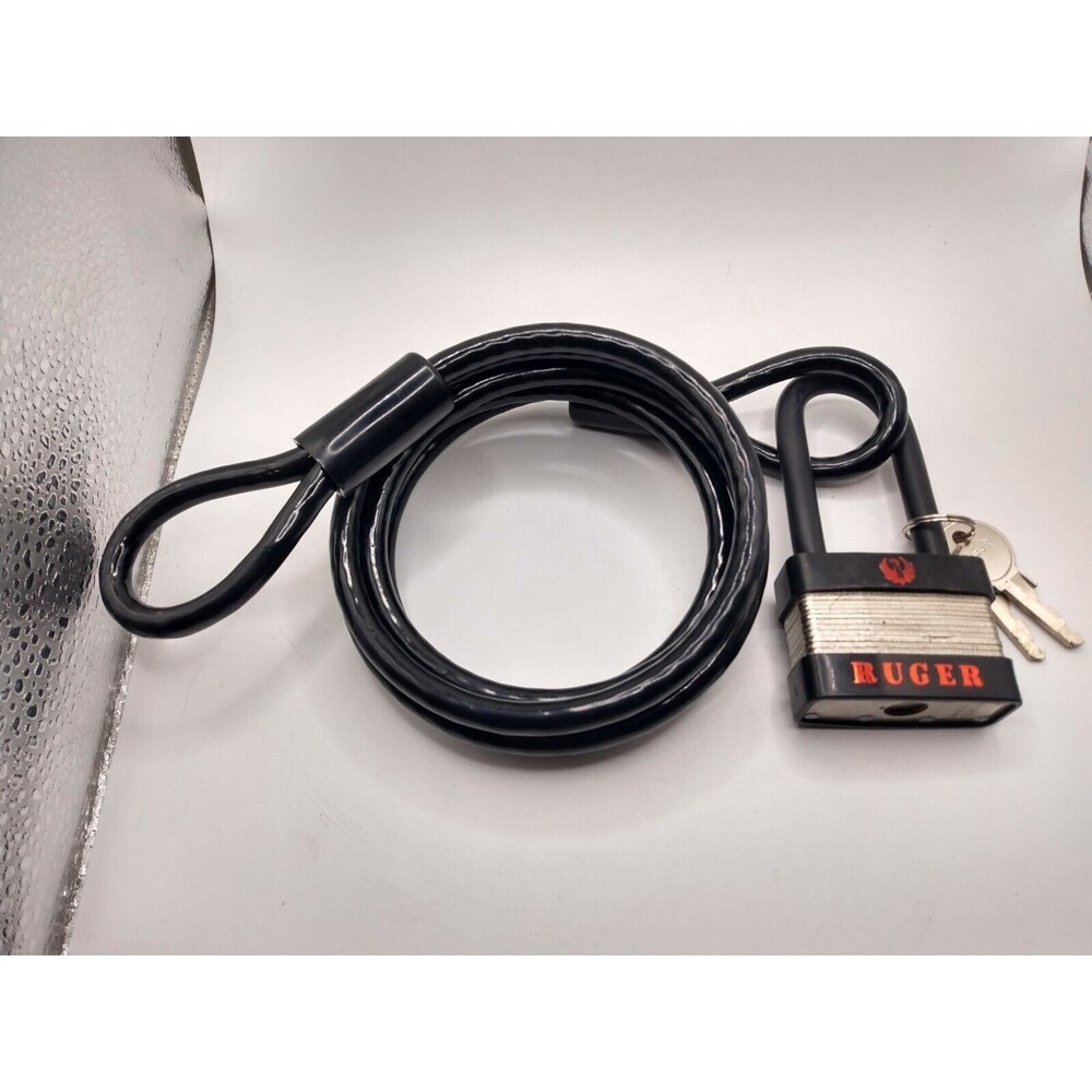 NEW Ruger Gun Lock with 2 keys Padlock Type Model 5025A With Bike Cable Lock